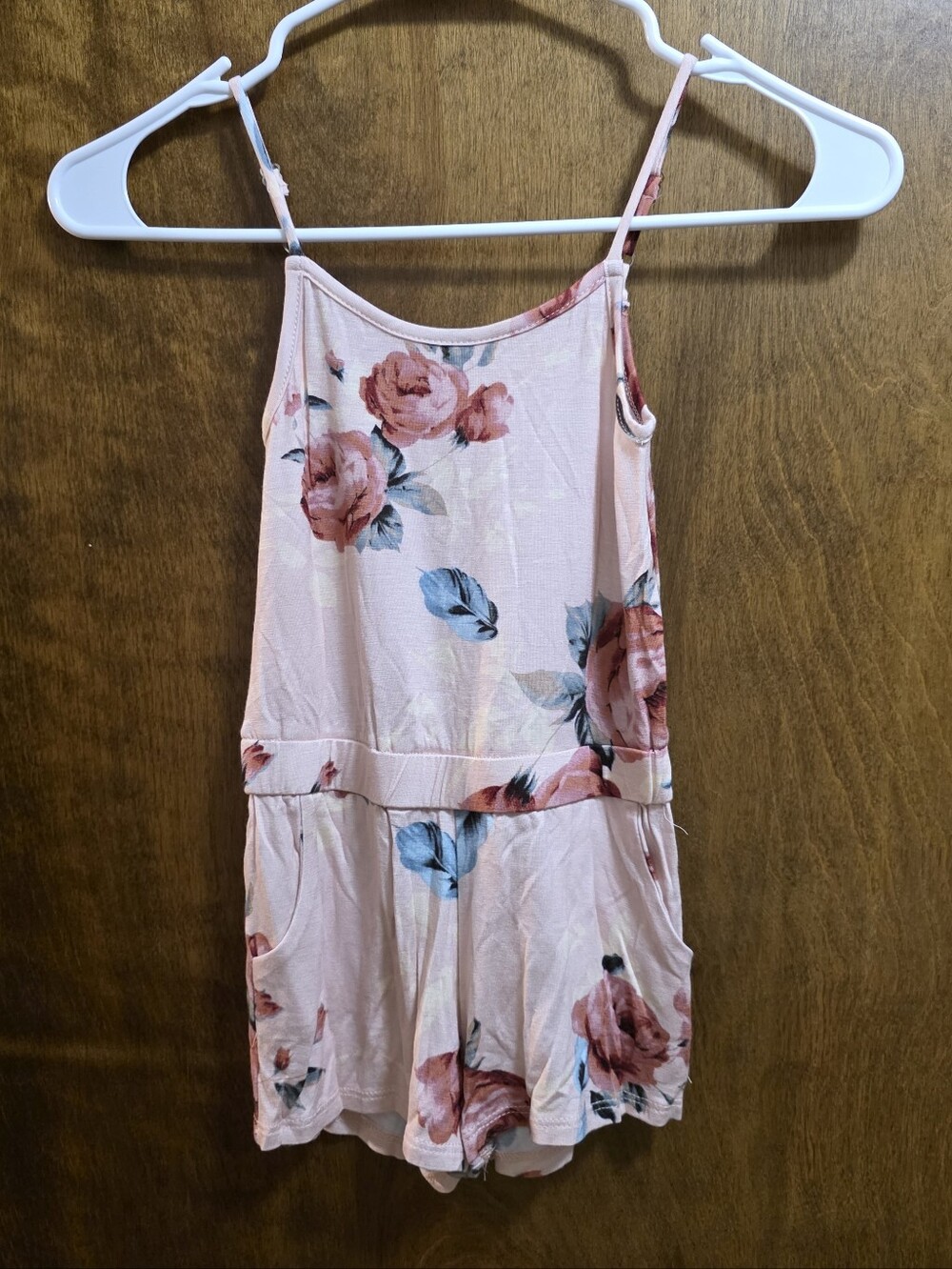 NWOT M/6 Girls' Pink Floral One-Piece Romper